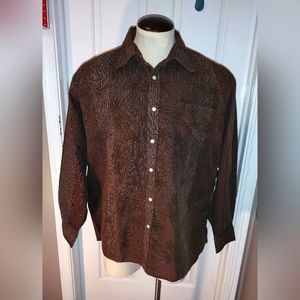 MEN'S Phat Farm Brown & Gold Button Down Dress Shirt Sz XL NWOT